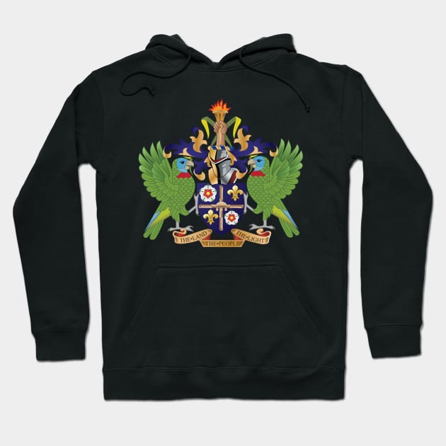 St Lucia Coat of Arms Hoodie by IslandConcepts